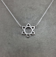 Star of David Rounded Silver Necklace