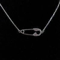 Safety Pin Silver Necklace