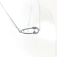 Safety Pin Silver Necklace