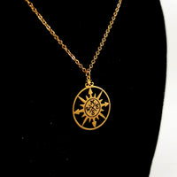 Sun Compass Gold Necklace