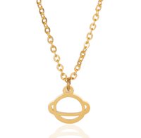 Saturn Planet Gold Necklace