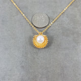 Seashell Pearl Gold Necklace