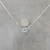 Skull Calavera Silver Necklace