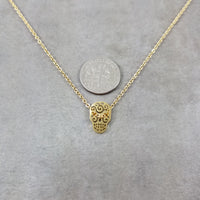 Skull Calavera Gold Necklace