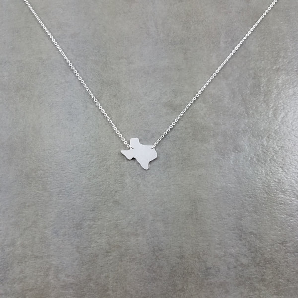 Texas State Silver Necklace