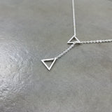 Double Triangle Silver Necklace