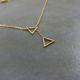 Double Triangle Gold Necklace