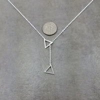 Double Triangle Silver Necklace