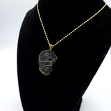 Black Tourmaline Raw Stone Gold Necklace