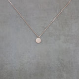 Circle Disc Tag Rose Gold Necklace