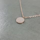 Circle Disc Tag Rose Gold Necklace