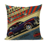 Vintage Car Garage Service Repair Pillow VC2