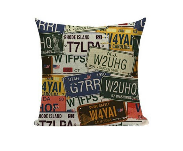 License Plates Pillow Cover VC7