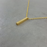 Bar Vertical Gold Necklace