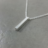 Bar Vertical Silver Necklace