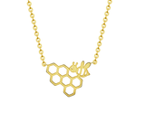 Honeycomb Bee Gold Necklace