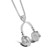 Headphones Silver Necklace