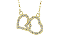 Heart Double Gold CZ Necklace