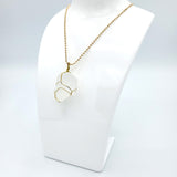 White Crystal Raw Stone Gold Necklace