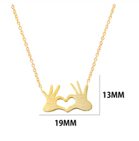Hands Heart Gold Necklace