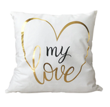 White Gold My Love Pattern Pillow Cover WG4