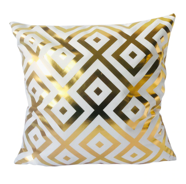 White Gold Pattern Pillow Cover WG5