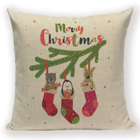 Xmas Stockings on Branch Pillow Cover X1