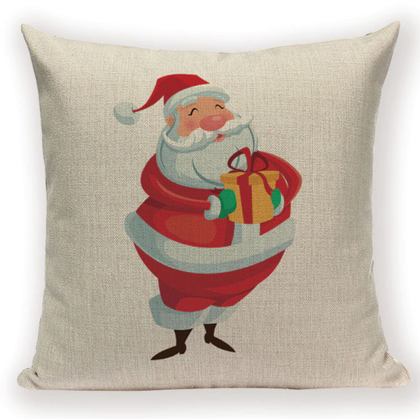 Happy Cartoon Santa Pillow Cover X4