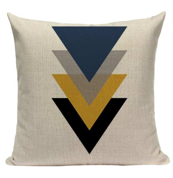Yellow Triangle Pattern Pillow YG1