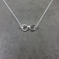 Glasses Silver Necklace